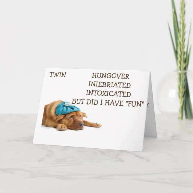 TVÅHJÄLPEN ROLIGT SOM HJÄLPER VÅR BIRTHDAY-INEBRIA KORT (Framsida)