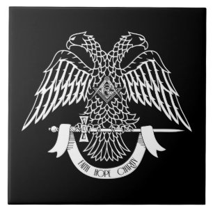 Tvåhöns som Masonisk symbol Kakelplatta