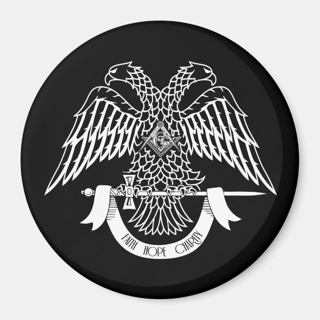 Tvåhöns som Masonisk symbol Magnet (Framsidan)