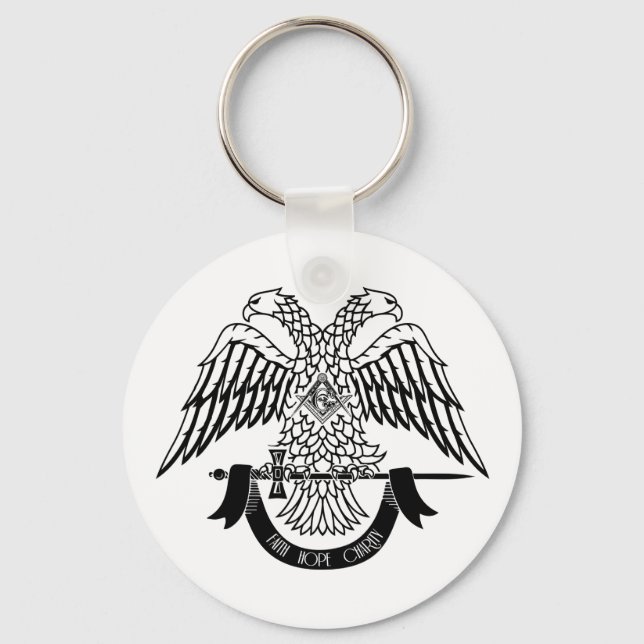 Tvåhöns som Masonisk symbol Nyckelring (Framsida)