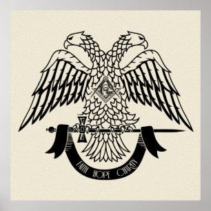 Tvåhöns som Masonisk symbol Poster