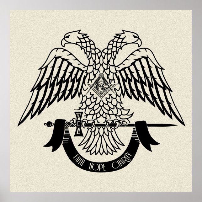 Tvåhöns som Masonisk symbol Poster (Framsidan)