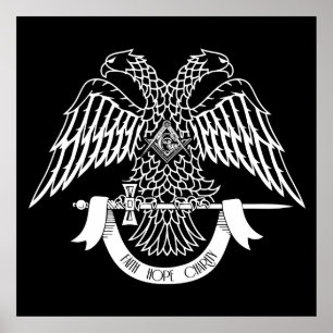 Tvåhöns som Masonisk symbol Poster