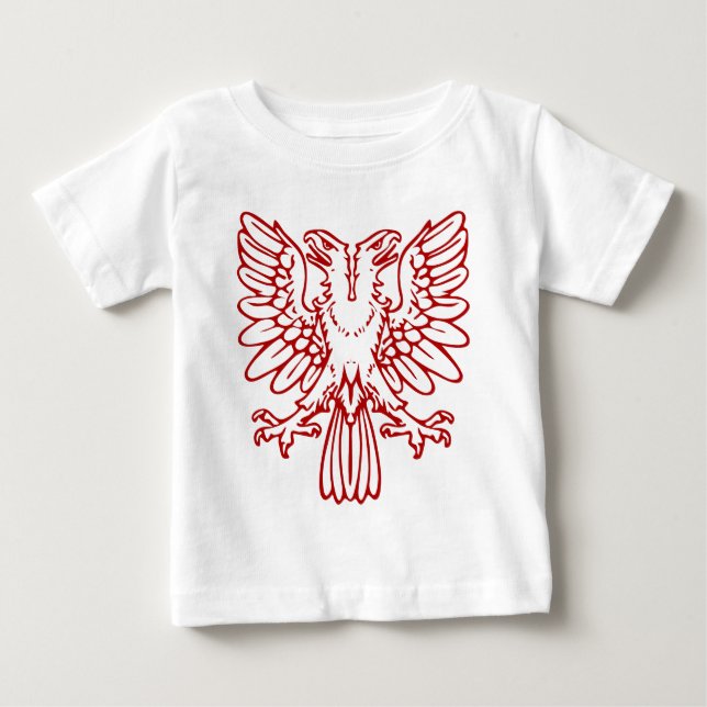 Tvåhövdad Örn - Rubinvär Röda T Shirt (Framsida)