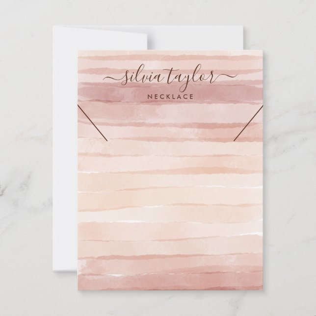 Tvåiga jordtoner för rosa av visning med Necklace Inbjudningar (Framsida)
