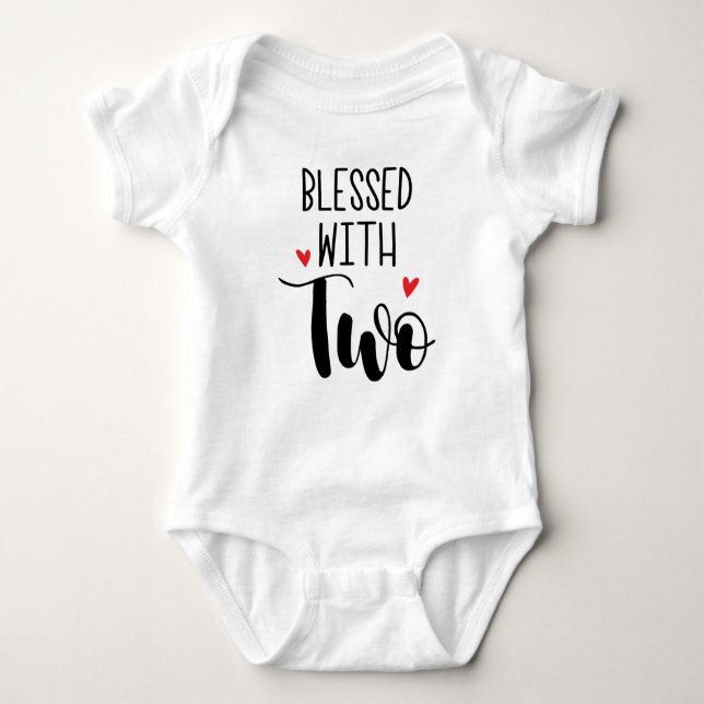 Tvaillingar Baby Onesie T Shirt (Framsida)