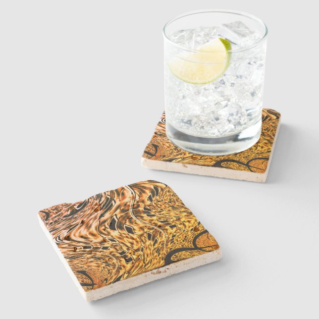 Tvajad med en ljusskugga av korall till guldfärgad stenunderlägg (Sidan)