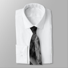 Tvajsade fyrkanter, svarta och grått 'penseldrag' slips