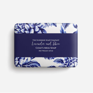 Tvål Förpackning Papper - blå och vit dahlias Flygblad