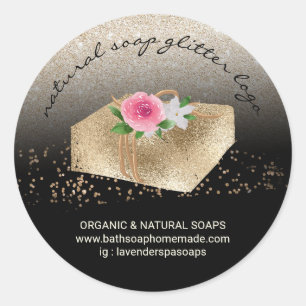 Tvål Hemlagad Naturlig Ekologisk Spa Guld Runt Klistermärke