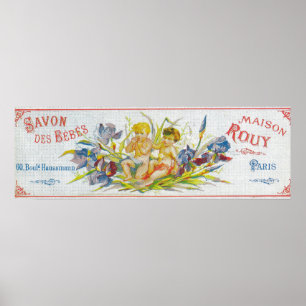 Tvål LabelParis, frankrike för Savon Des Bebes Poster