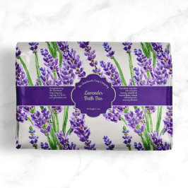 Tvålförpackning med lavendelblommor