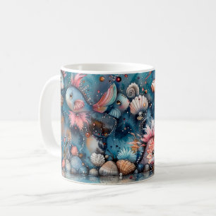 Tvålika hav roliga fiskinvånare kaffemugg