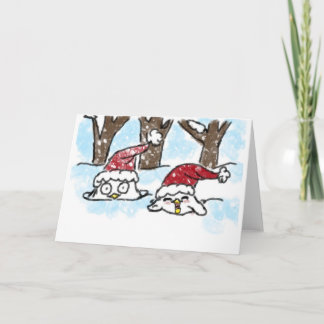 TvåLoveBirds Winter Greeting Card Kort