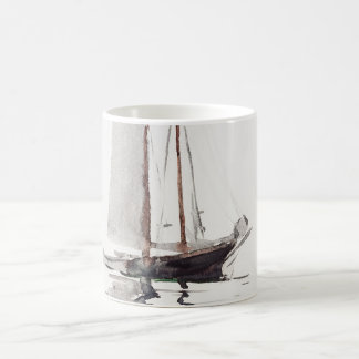 Tvåmastad skonare med dory av Winslow Homer Kaffemugg