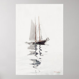 Tvåmastad skonare med dory | Winslow Homer Poster