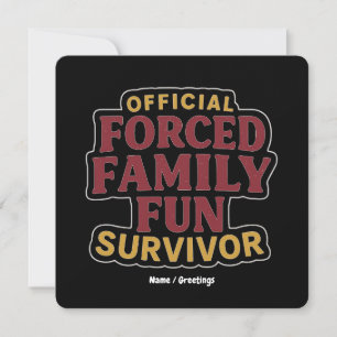 Tvångsfamiljeåterförening för Survivor Funny Famil Inbjudningar