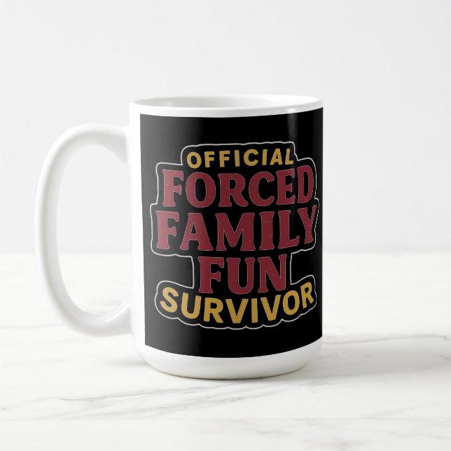 Tvångsfamiljeåterförening för Survivor Funny Famil Kaffemugg (Vänster)