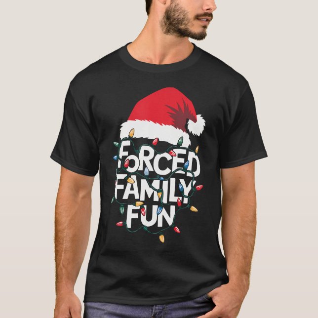 Tvångsfamiljens Roligt Sarcastic julfunny Julafton T Shirt (Framsida)