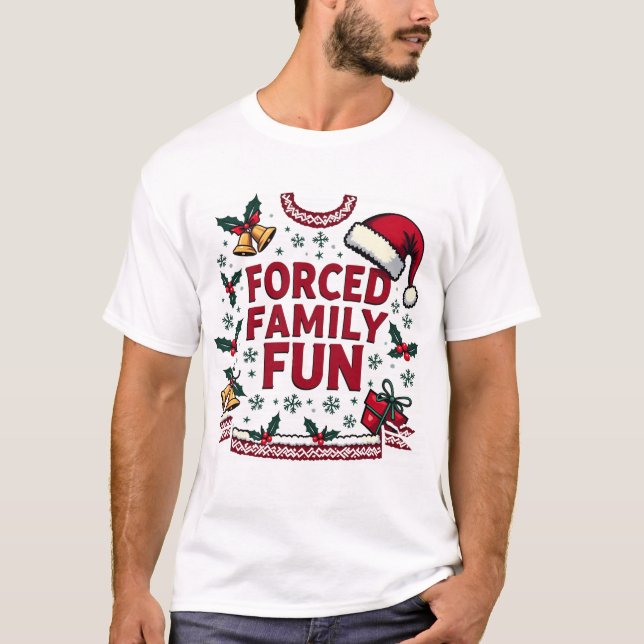 Tvångsfamiljens Roligt Sarkastic Vuxen Den roliga  T Shirt (Framsida)