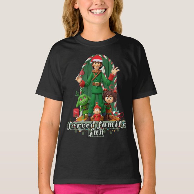 Tvångsfärgad Roligt - julklapp | Funny Helgdag El T Shirt (Framsida)