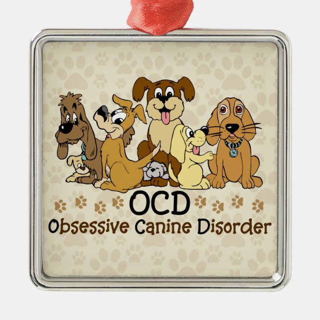 Tvångsmässig hund- oordning för OCD Julgransprydnad Metall (Framsidan)