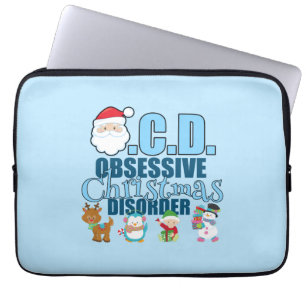 Tvångsmässig juloordning (blått) laptop sleeve