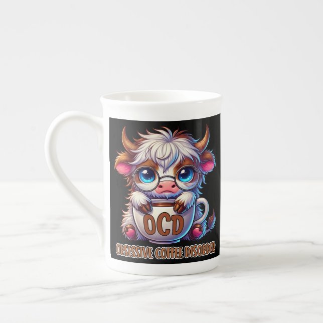 Tvångsmässig kaffestörning  benporslin mugg (Vänster)