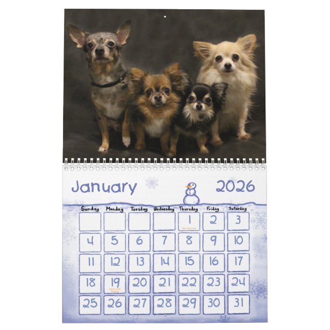 Tvångsmässig kalender för Chihuahuaoordning 2015 (Jan 2026)