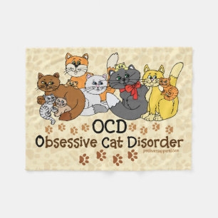Tvångsmässig kattoordning för OCD Fleecefilt