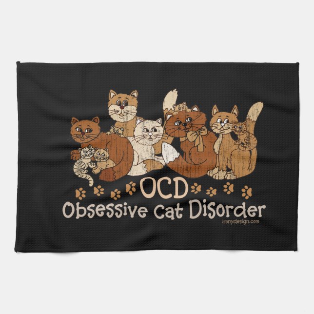 Tvångsmässig kattoordning för OCD Kökshandduk (Horisontell)
