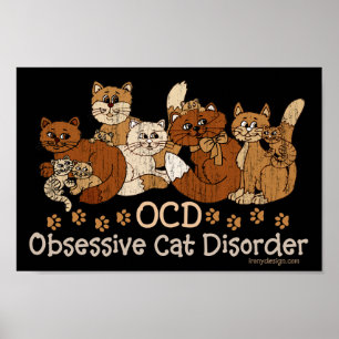 Tvångsmässig kattoordning för OCD Poster