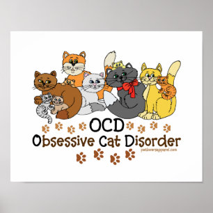 Tvångsmässig kattoordning för OCD Poster