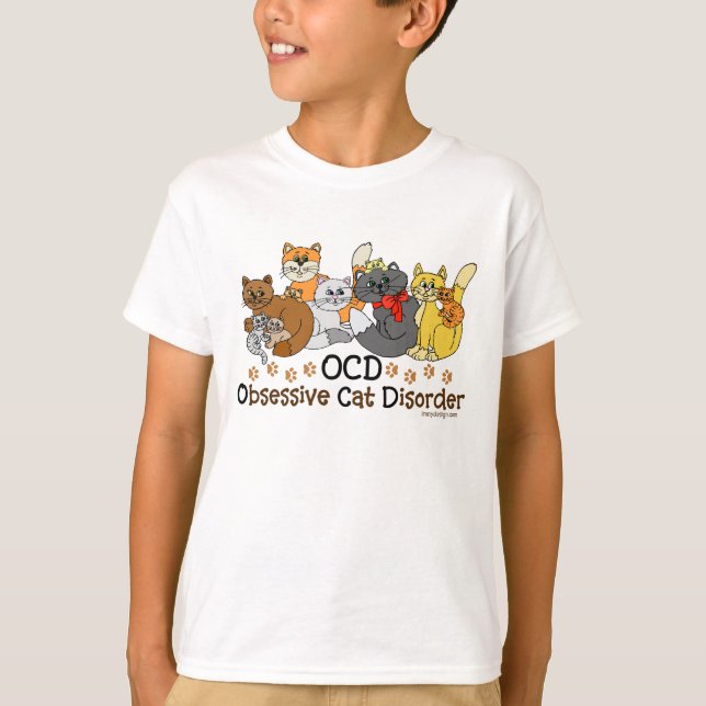 Tvångsmässig kattoordning för OCD Tee Shirt (Framsida)