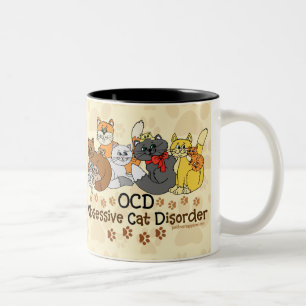 Tvångsmässig kattoordning för OCD Två-Tonad Mugg