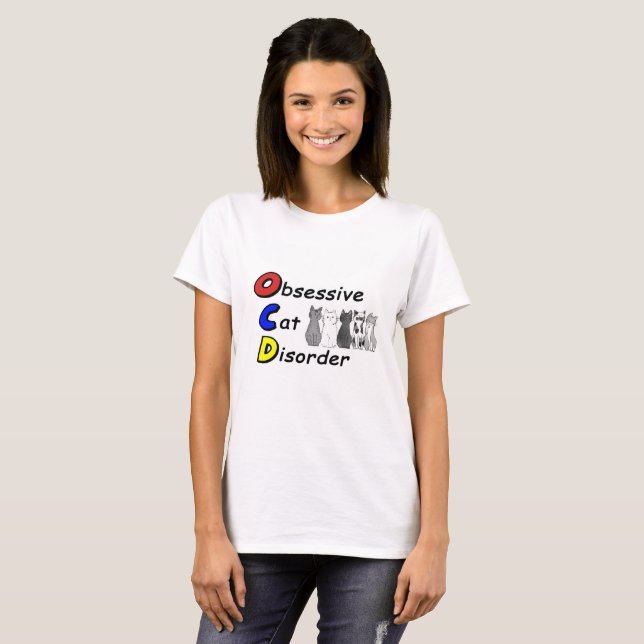 Tvångsmässig kattoordning t shirt (Hel framsida)