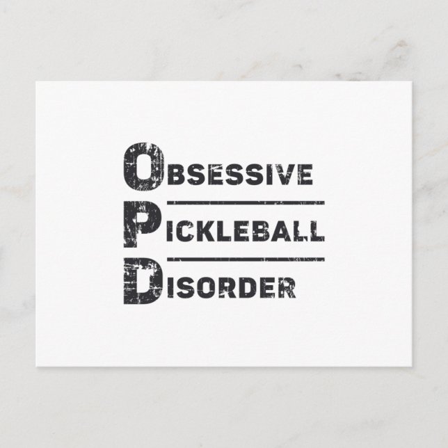 Tvångsmässig Pickleball Störning Pickleball Presen Vykort (Framsida)