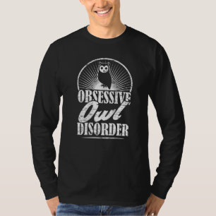Tvångsmässig Uggl Sjukdom Retro Distressed Design T Shirt