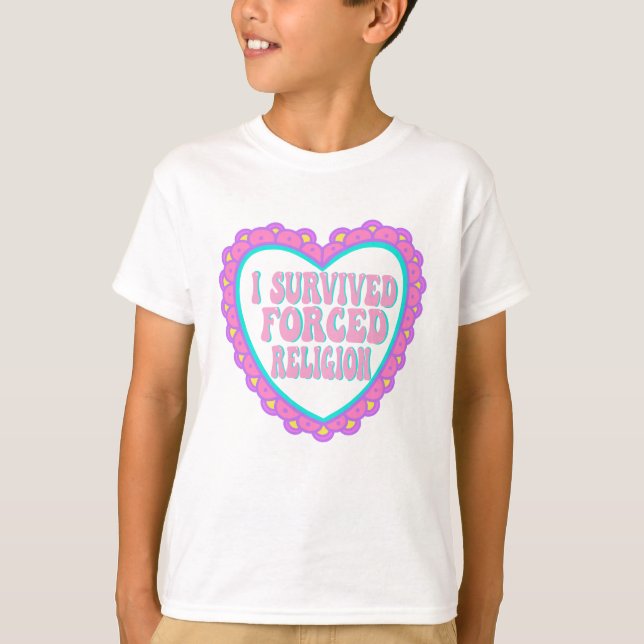 Tvångsreligionens Rosa Heart Valentine T Shirt (Framsida)