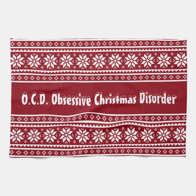 Tvångssyndrom julduk OCD Kökshandduk (Horisontell)