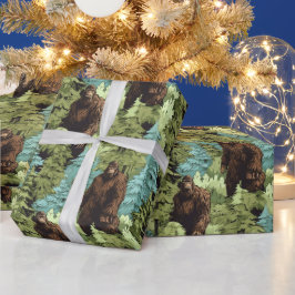 Tvär Bigfoot Djupt i Skogen Presentpapper