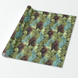 Tvär Bigfoot Djupt i Skogen Presentpapper