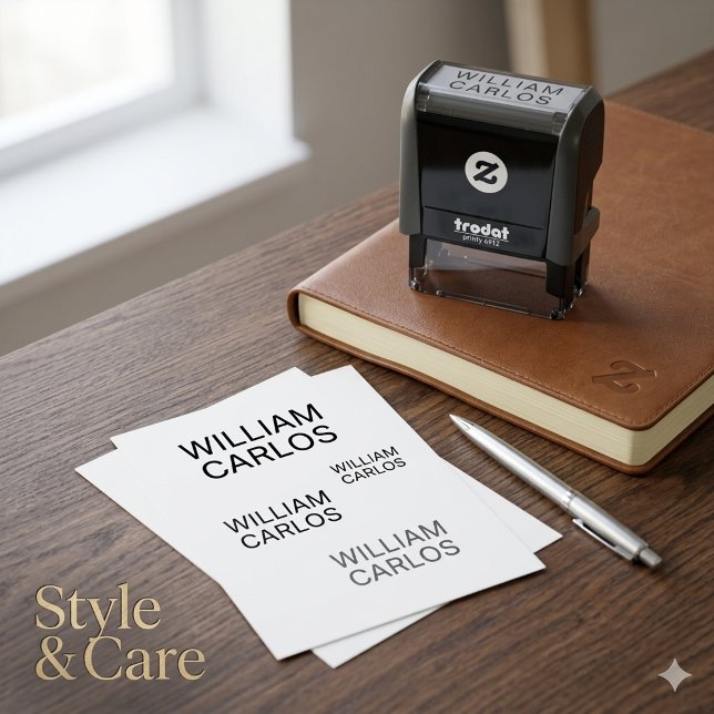 Tvåradig Namn Personlig Självbläckande Stämpel (Two Line Full Name Personalized Self Inking Stamp)