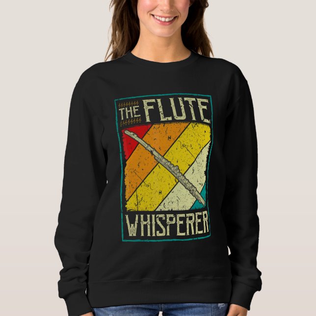Tvärflöjt Instrumentet Flöjt Viskaren Retro T Shirt (Framsida)