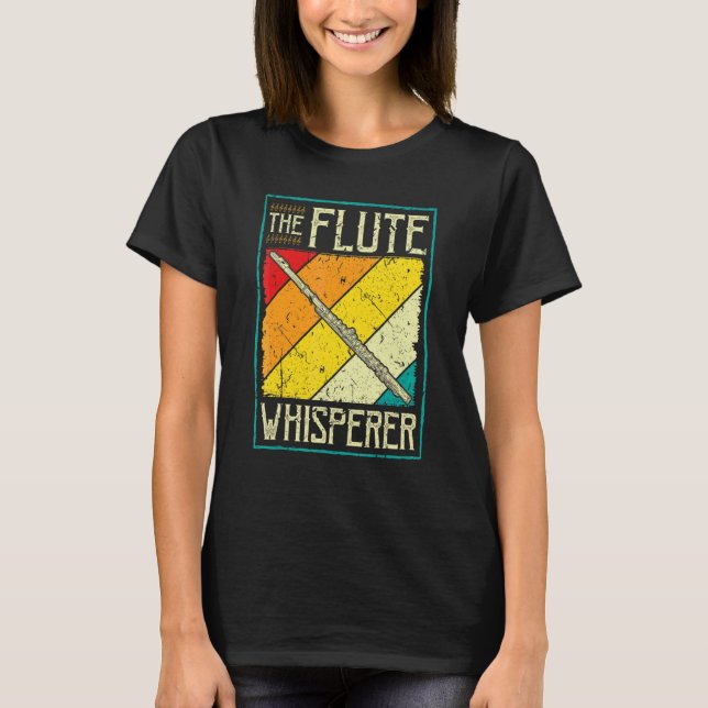 Tvärflöjt Instrumentet Flöjt Viskaren Retro T Shirt (Framsida)