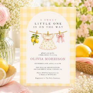 Tvärlinje Lemon Sweet Girl Baby Shower Inbjudningar