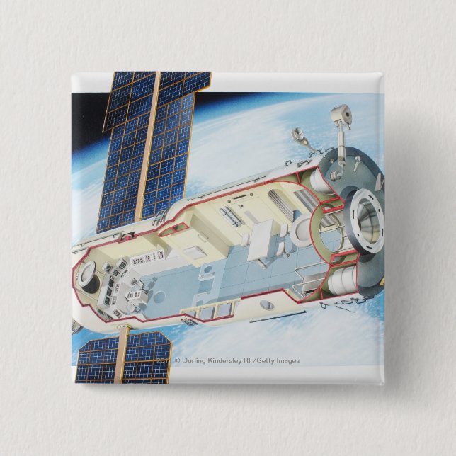 Tvärsnitt av den sol- drev utrymmestationen knapp (Framsida)