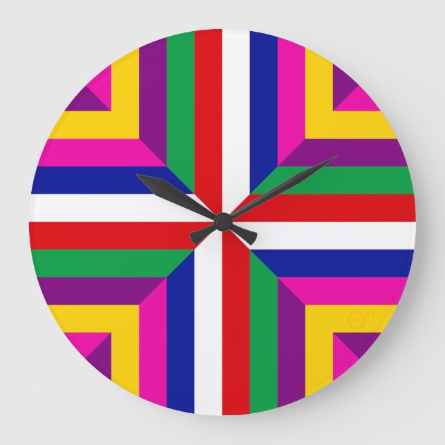 Tvärsnitt av en stjärna – Röd/Vit – Balanserad Stor Klocka (Framsida)