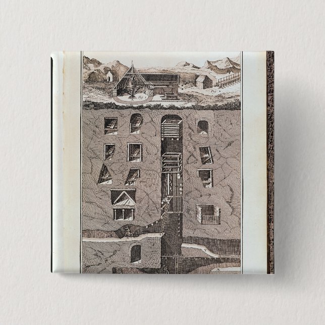 Tvärsnitt av ett min knapp (Framsida)