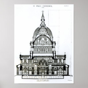 Tvärsnitt av Sts Paul domkyrka Poster